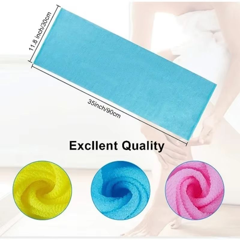 SilkSkin Exfoliating Body Washcloth – Japanese Nylon Bath Towel and Back Scrubber