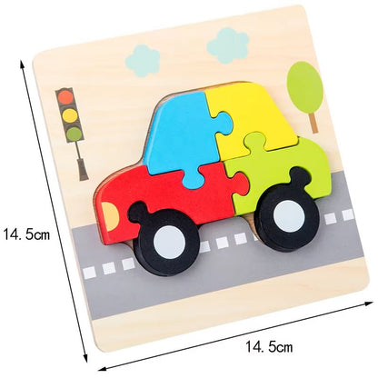 3D Wooden Animal Puzzle – Early Learning Educational Toy for Toddlers & Kids