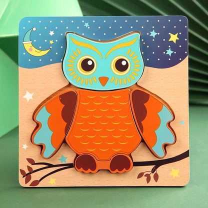 3D Wooden Animal Puzzle – Early Learning Educational Toy for Toddlers & Kids