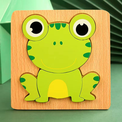 3D Wooden Animal Puzzle – Early Learning Educational Toy for Toddlers & Kids