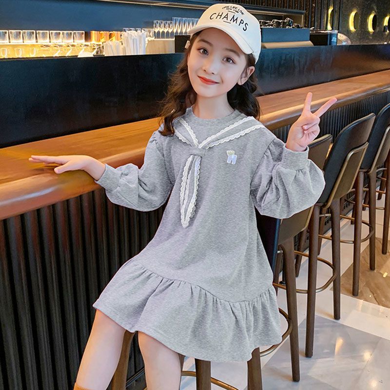 2025 New Girls Princess Dresses, Preppy Style Long Sleeve, Influencer Fashion for Spring and Autumn