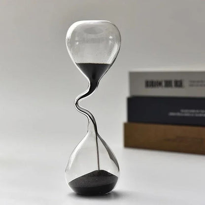 Modern Glass Hourglass Decoration with Elegant Sand Timer Design