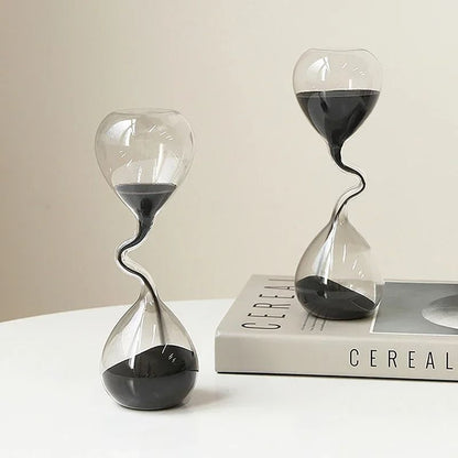 Modern Glass Hourglass Decoration with Elegant Sand Timer Design