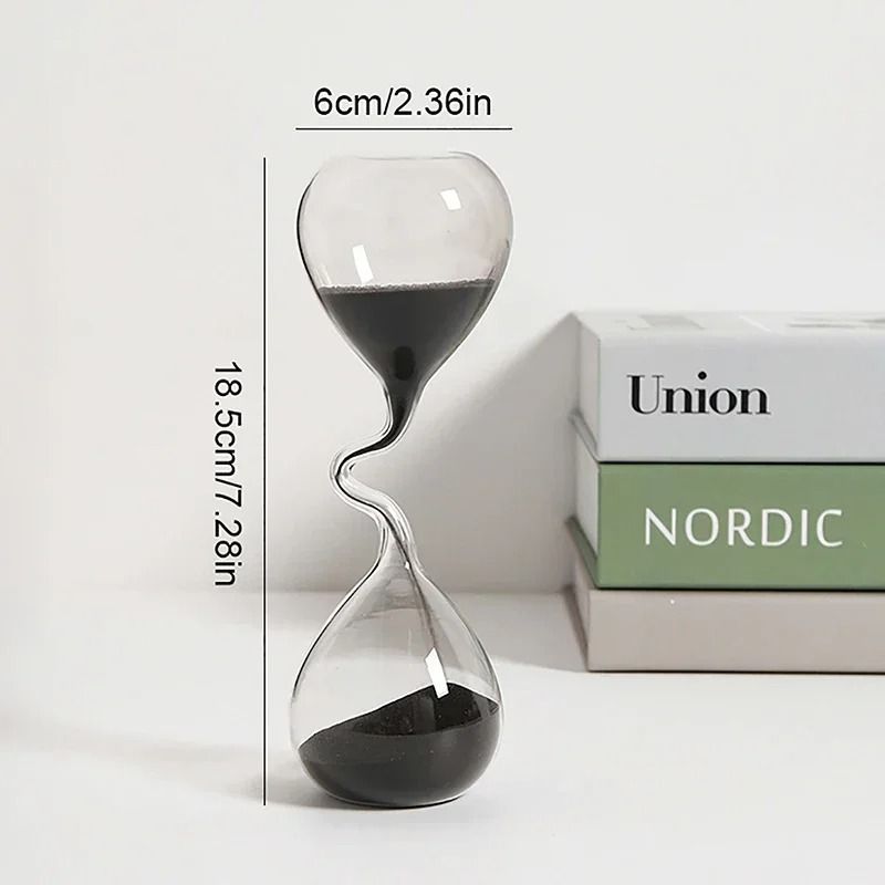 Modern Glass Hourglass Decoration with Elegant Sand Timer Design