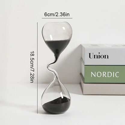 Modern Glass Hourglass Decoration with Elegant Sand Timer Design