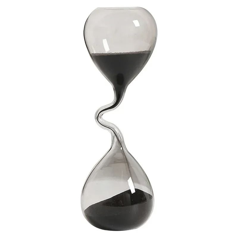 Modern Glass Hourglass Decoration with Elegant Sand Timer Design