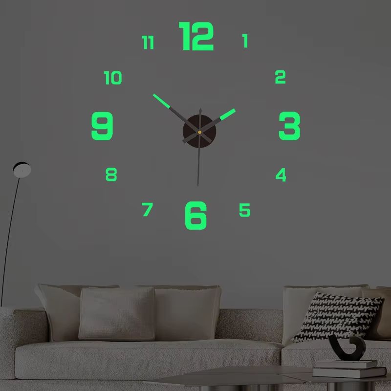 Luminous Digital Wall Clock – Silent DIY 3D Stereo Design for Living Room & Bedroom Decor