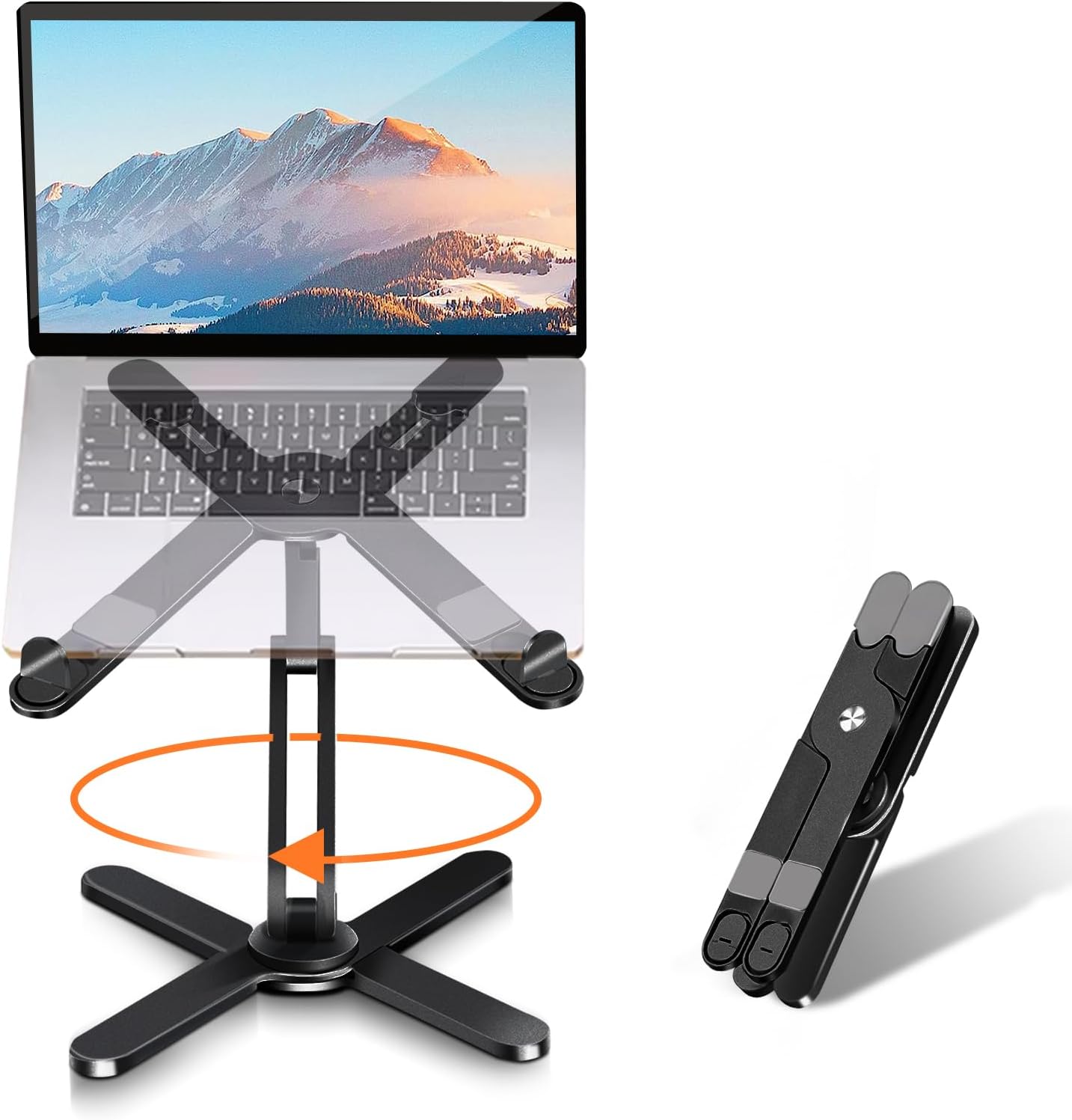 Portable X Type Bracket for Laptop, Foldable Laptop Stand, Adjustable Aluminum Alloy