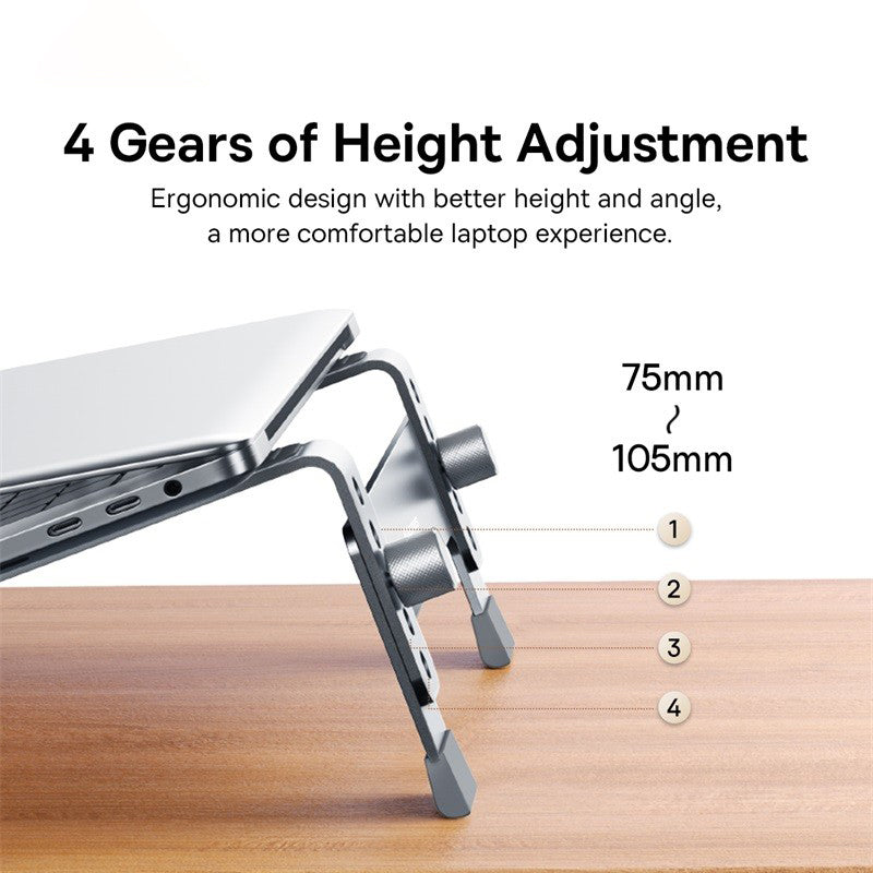 4 Gears Adjustable Baseus Laptop Stand Support, Vertical Aluminum Alloy Stand for MacBook Pro Air 17"