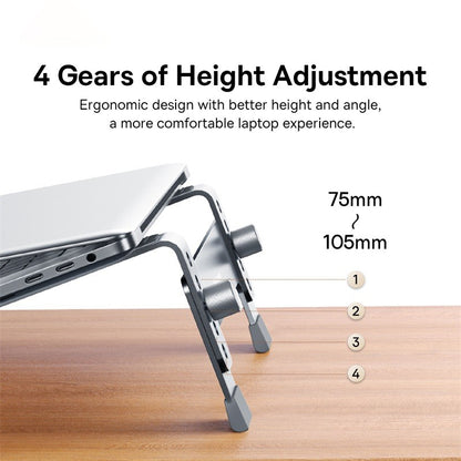 4 Gears Adjustable Baseus Laptop Stand Support, Vertical Aluminum Alloy Stand for MacBook Pro Air 17"