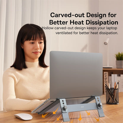 4 Gears Adjustable Baseus Laptop Stand Support, Vertical Aluminum Alloy Stand for MacBook Pro Air 17"
