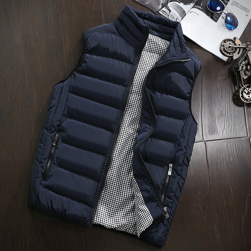 Men's Winter Jacket Vest, Windproof Sleeveless Coat, Warm Thicken Down Cotton Waistcoat Gilet for Mens