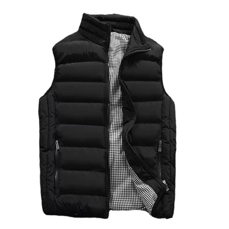 Men's Winter Jacket Vest, Windproof Sleeveless Coat, Warm Thicken Down Cotton Waistcoat Gilet for Mens