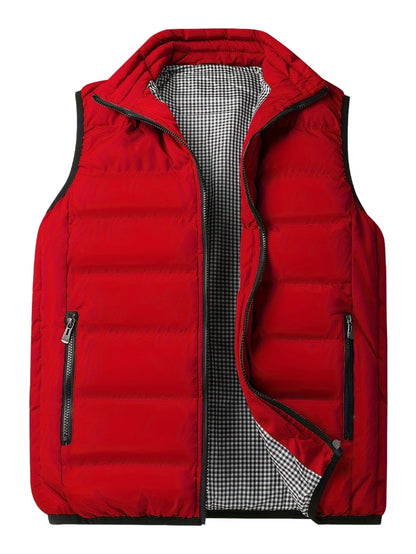 Men's Winter Jacket Vest, Windproof Sleeveless Coat, Warm Thicken Down Cotton Waistcoat Gilet for Mens