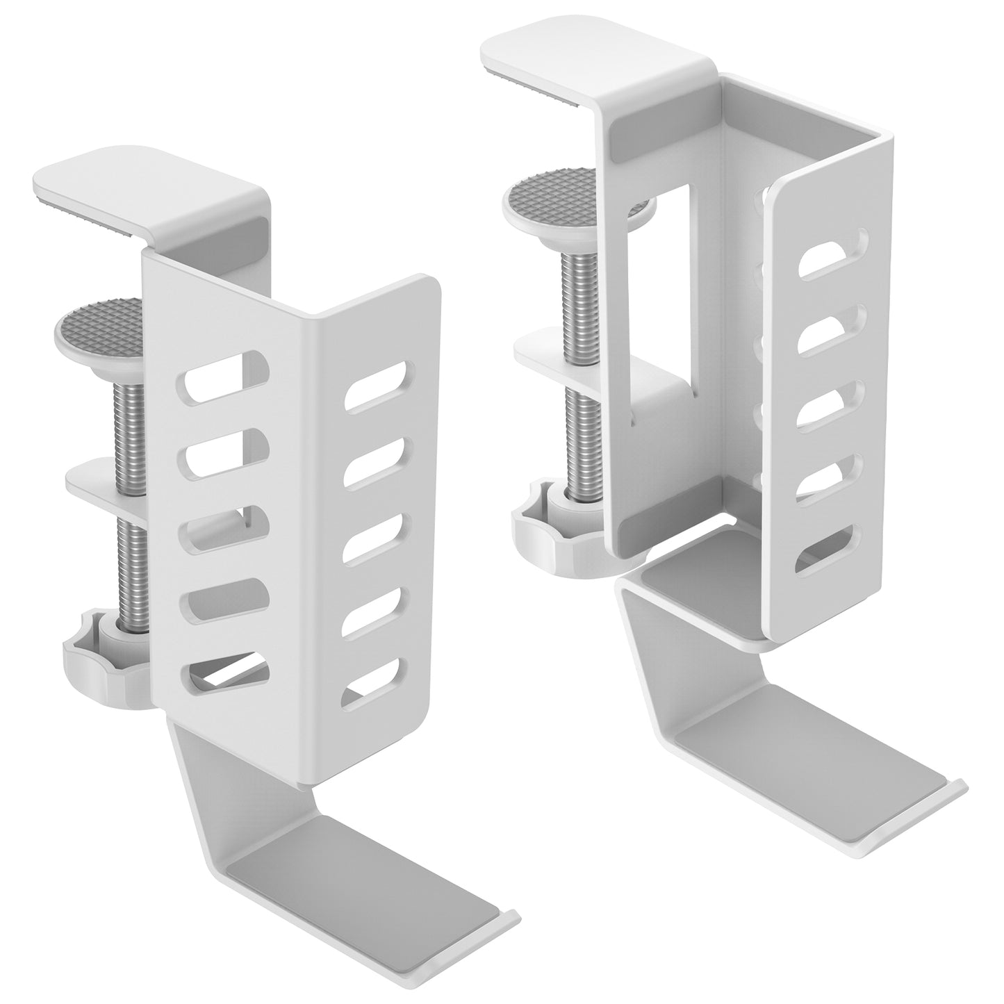 Desk Side Laptop Headphone Mount, 2Pcs Adjustable Hanging Laptop Holder, Space Saving Clamp on Desk for Home, Office