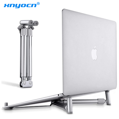 Aluminum Alloy Laptop Stand, Portable Foldable Notebook Riser, PC Holder, Support for Macbook Pro Android 12-17in Laptop