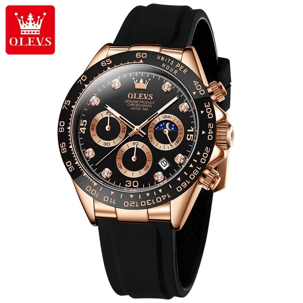 Olevs 2875 Luxury Men Watch Quartz Waterproof Luminous Sport Chronograph