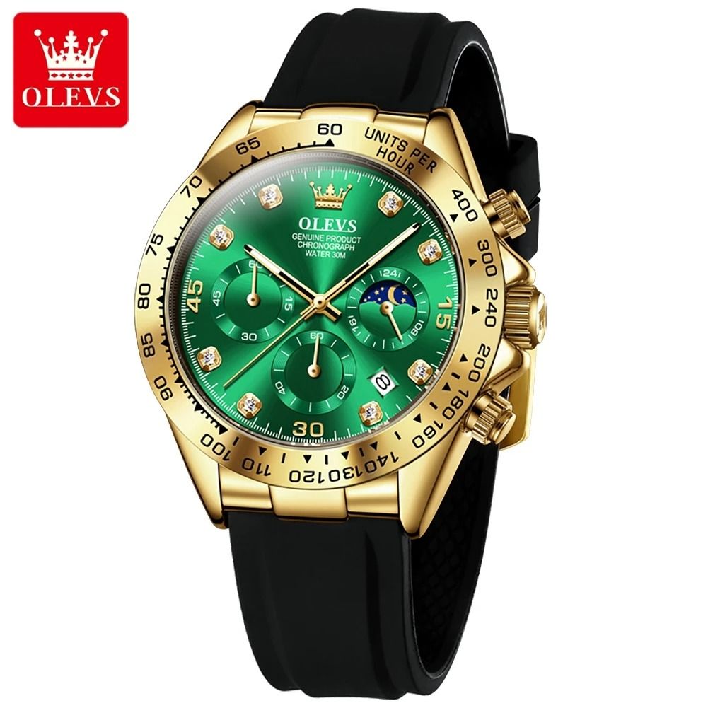 Olevs 2875 Luxury Men Watch Quartz Waterproof Luminous Sport Chronograph