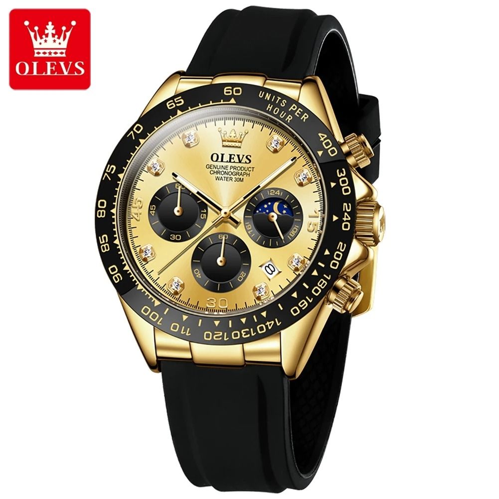Olevs 2875 Luxury Men Watch Quartz Waterproof Luminous Sport Chronograph