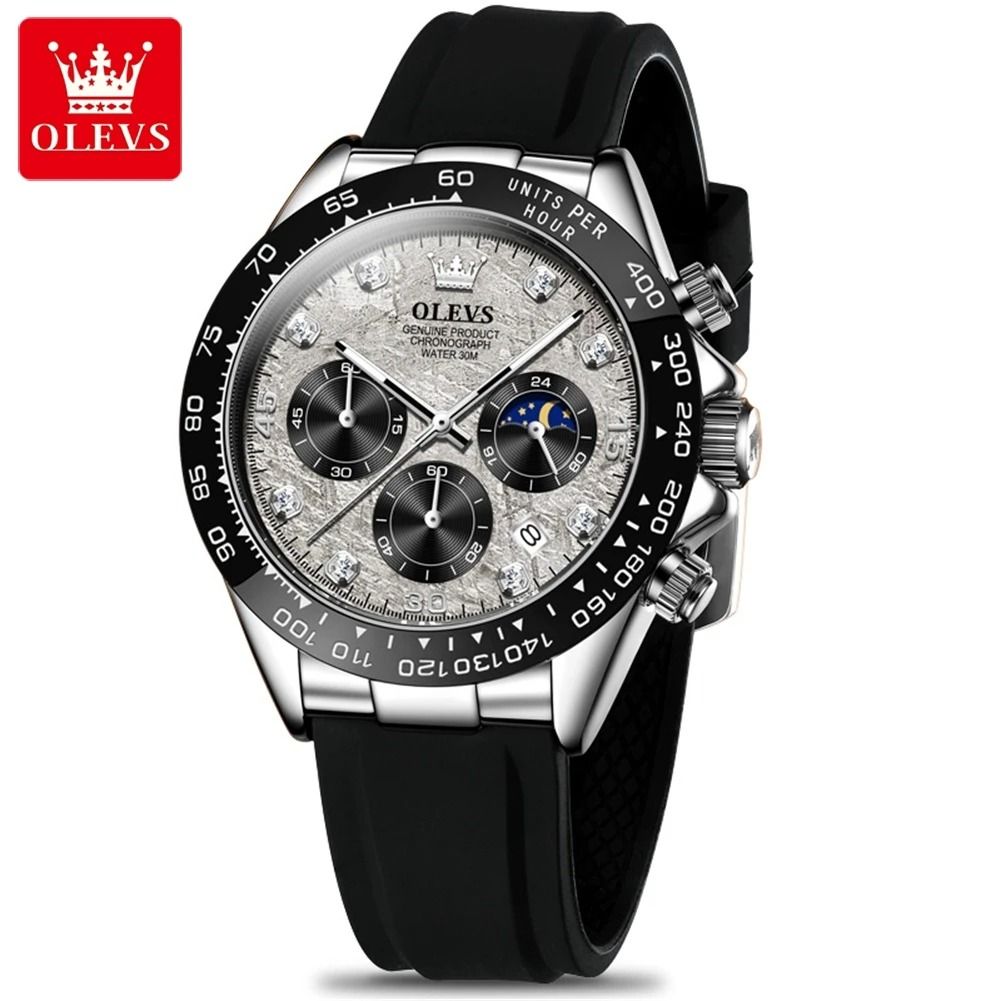 Olevs 2875 Luxury Men Watch Quartz Waterproof Luminous Sport Chronograph