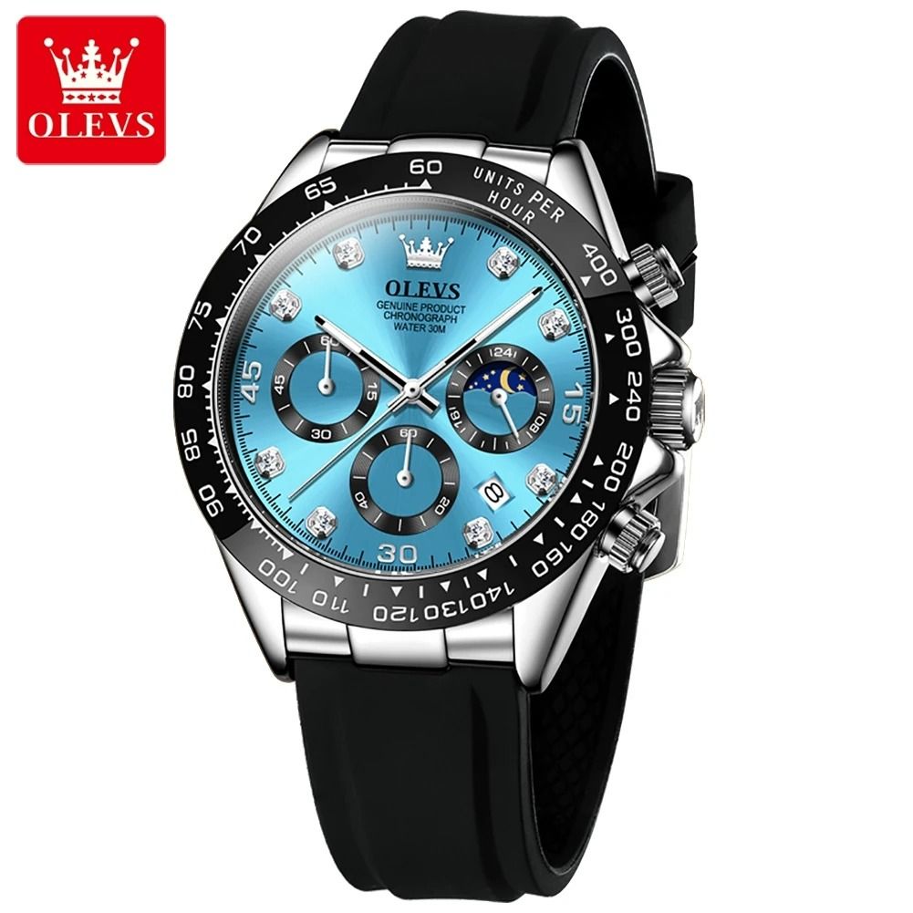 Olevs 2875 Luxury Men Watch Quartz Waterproof Luminous Sport Chronograph