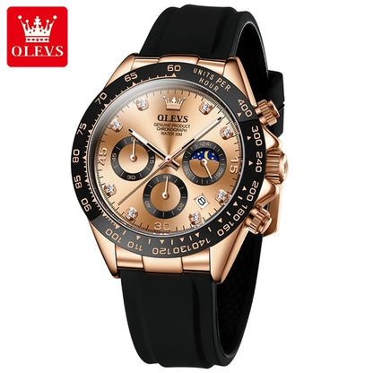 Olevs 2875 Luxury Men Watch Quartz Waterproof Luminous Sport Chronograph