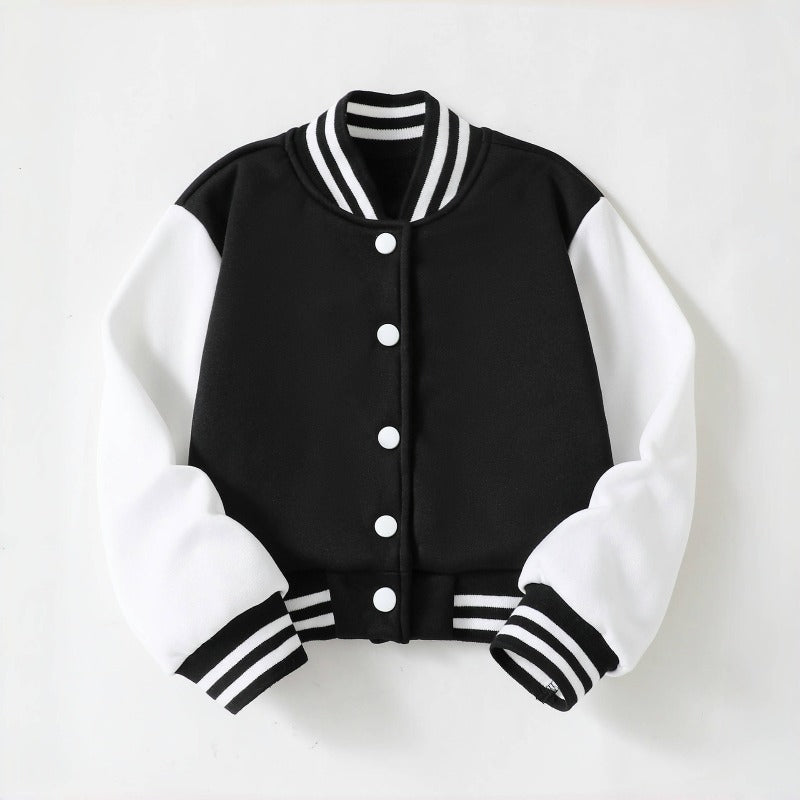 2025 Autumn New Baseball Jersey Coat, Patched Color Casual Jacket, College Style Cardigan Tops for Teen Boys and Girls,
