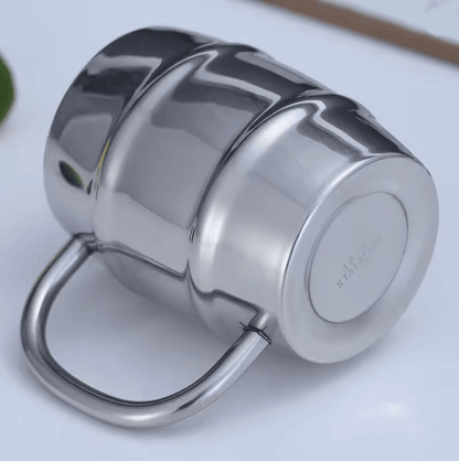 Double Wall Stainless Steel Beer Mug Insulated Coffee Cup with Handle for Camping and Outdoor Use