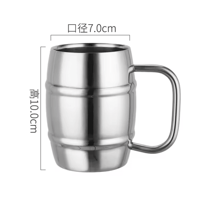 Double Wall Stainless Steel Beer Mug Insulated Coffee Cup with Handle for Camping and Outdoor Use