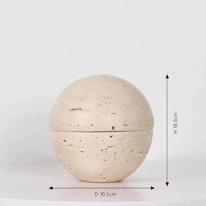 Travertine Sphere Incense Burner for Home and Meditation