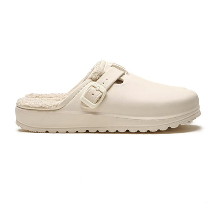 Women's Winter Fur Slippers – Waterproof, Anti-Slip Plush Lined House & Garden Shoes