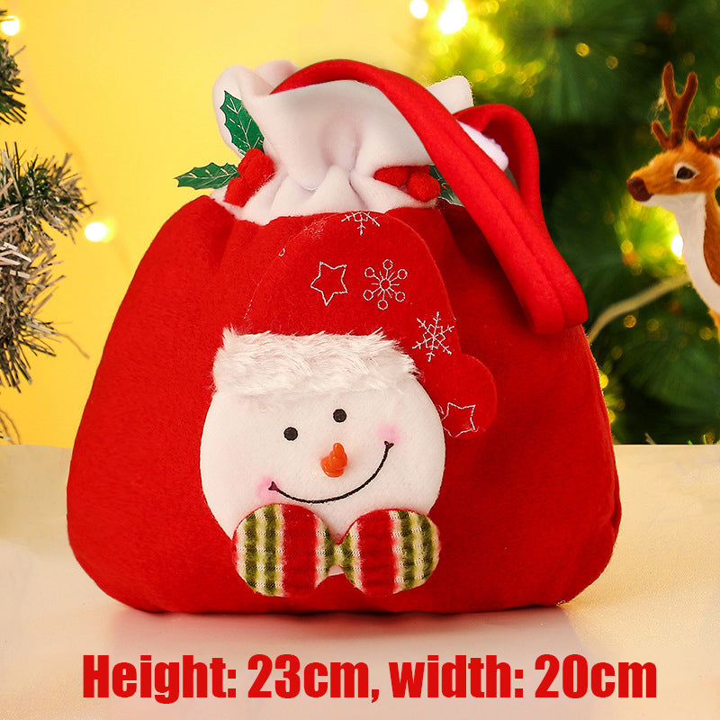 Christmas Gift Bags Drawstring Set,4Pcs Flannel Santa Sack Candy Pouches for Children's Gifts,Holiday Gift Wrapping