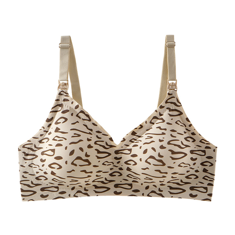 Leopard Print Nursing Bra Wirefree Maternity Comfort