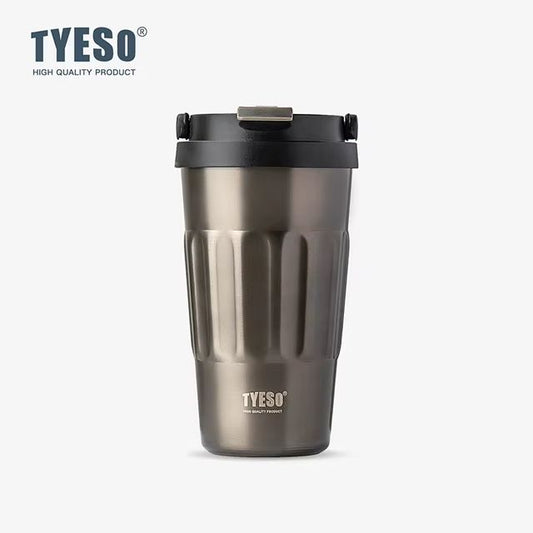 Tyeso Stainless Steel Coffee Mug – Vintage Insulated Travel Cup for Hot & Cold Drinks