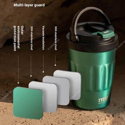 Tyeso Stainless Steel Coffee Mug – Vintage Insulated Travel Cup for Hot & Cold Drinks