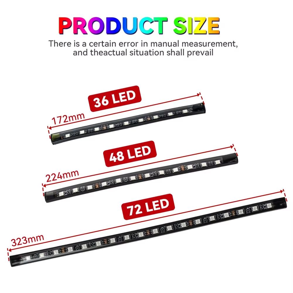 LED Car Interior Ambient Lights – RGB Footwell Lamp Kit with Remote & APP Music Control