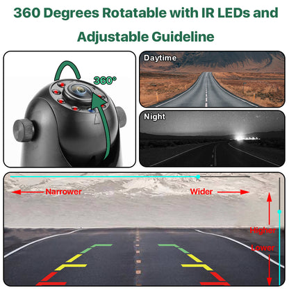 Wireless Magnetic Hitch 5G WiFi Rear View Camera, Night Vision, Rechargeable for RV Truck Trailer iPhone Android
