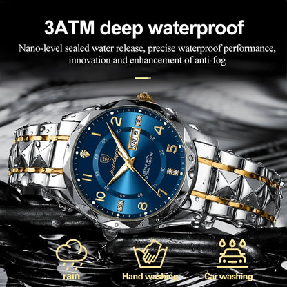 Poedagar Luxury Men Quartz Watch Waterproof Luminous Date Week