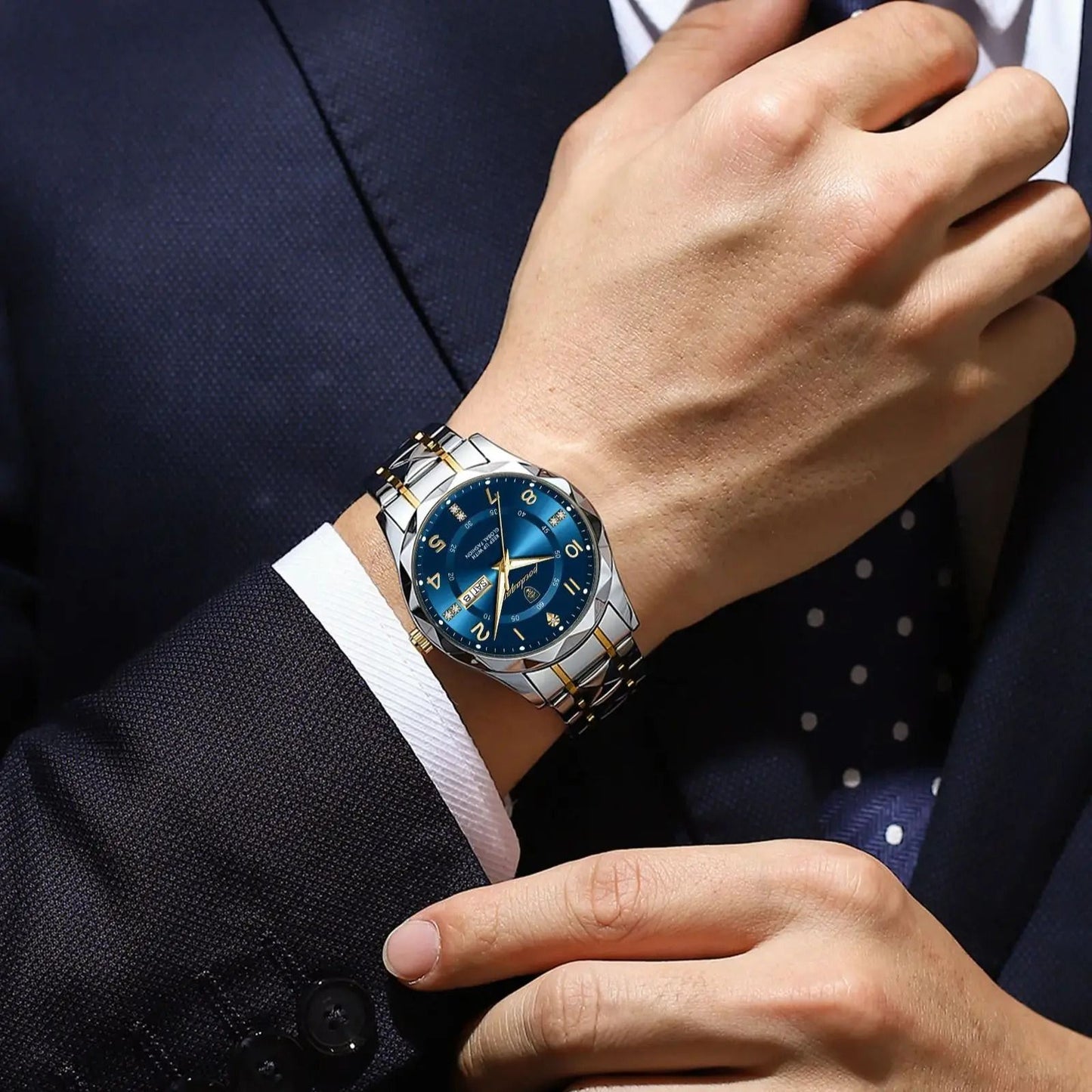 Poedagar Luxury Men Quartz Watch Waterproof Luminous Date Week