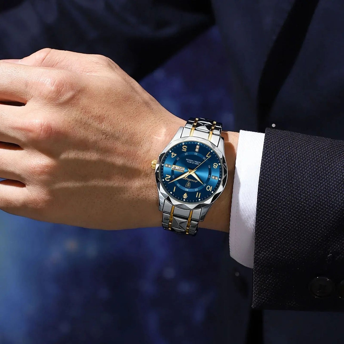 Poedagar Luxury Men Quartz Watch Waterproof Luminous Date Week