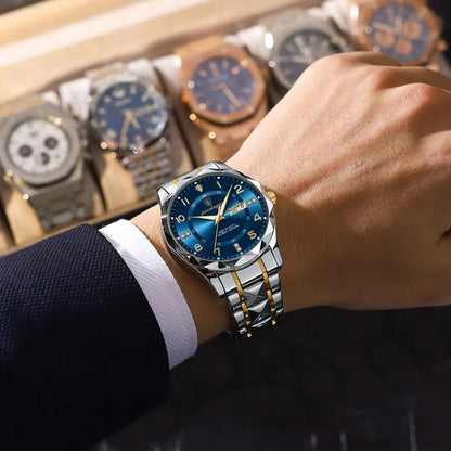 Poedagar Luxury Men Quartz Watch Waterproof Luminous Date Week