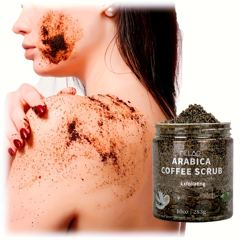 All Natural Body Scrub with Arabica Coffee & Dead Sea Salt, Exfoliating & Moisturizing Skin Care for Smooth,Glowing Skin