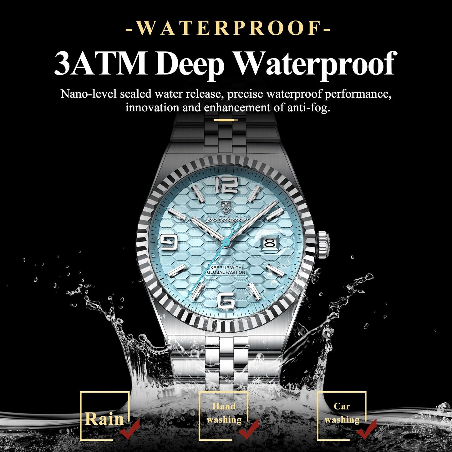 Poedagar High Quality Mens Quartz Watch Waterproof Luminous Date