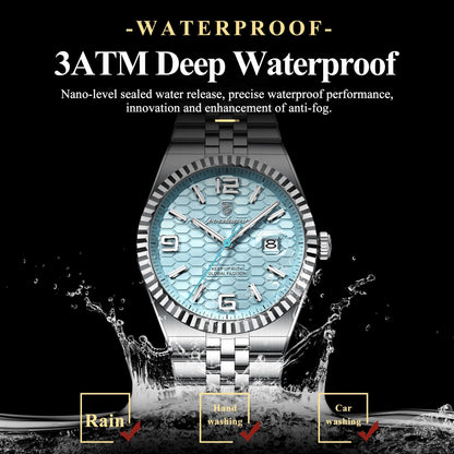 Poedagar High Quality Mens Quartz Watch Waterproof Luminous Date