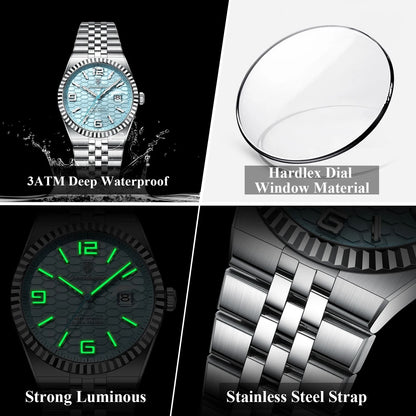 Poedagar High Quality Mens Quartz Watch Waterproof Luminous Date