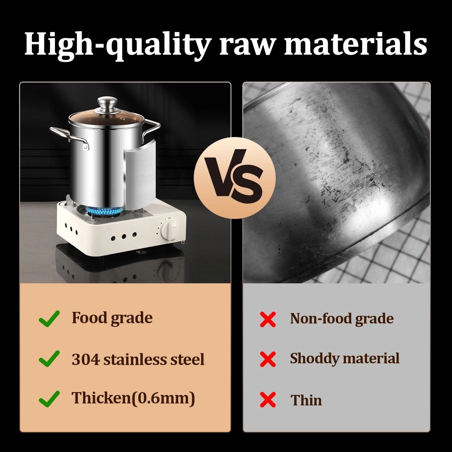 Stainless Steel Deep Frying Pot with Basket and Lid