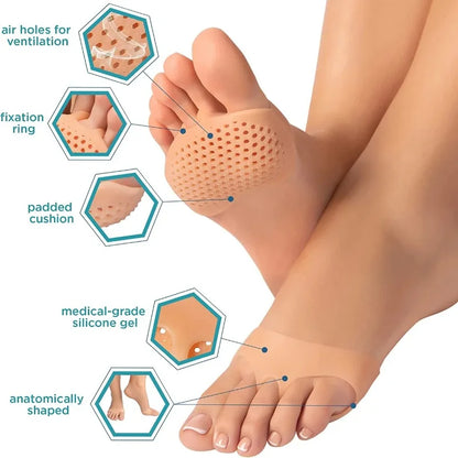 Silicone Metatarsal Pads Toe Separator Pain Relief Foot Pads Orthotics Foot Massage Insoles Forefoot Socks Foot Care