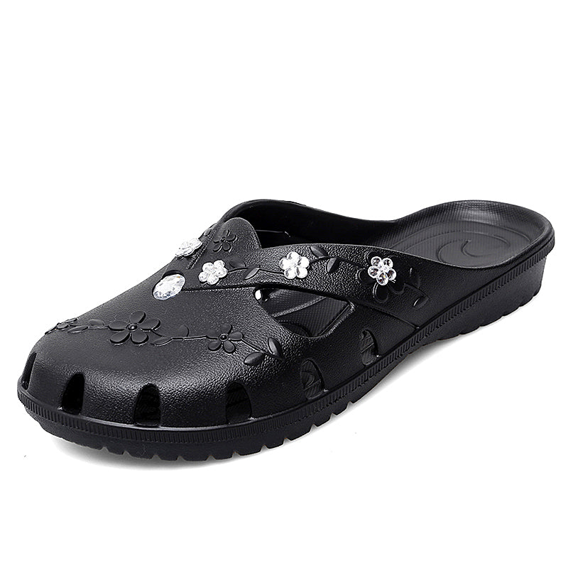 Women Jelly Slippers, Fashion Breathable Outdoor Platform Slippers, Baotou Roma Hole Shoes for Indoor House & Beach