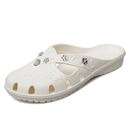 Women Jelly Slippers, Fashion Breathable Outdoor Platform Slippers, Baotou Roma Hole Shoes for Indoor House & Beach