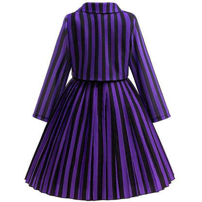 Wednesday and Enid Sinclair Cosplay Costume, 2 Pcs Girl Dress Set, for Halloween Carnival, Birthday Party Performance, K
